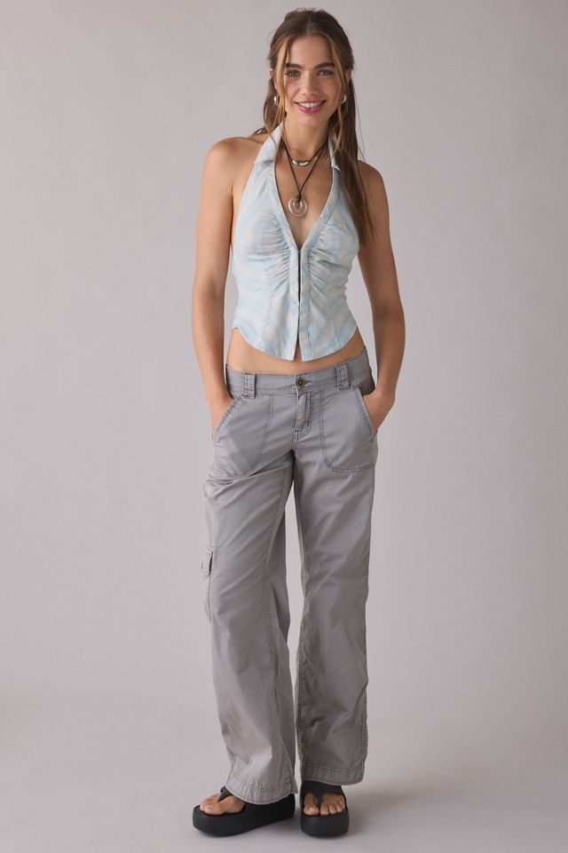 UO Tough Luck Slim Collared Plunging Halter Top #3