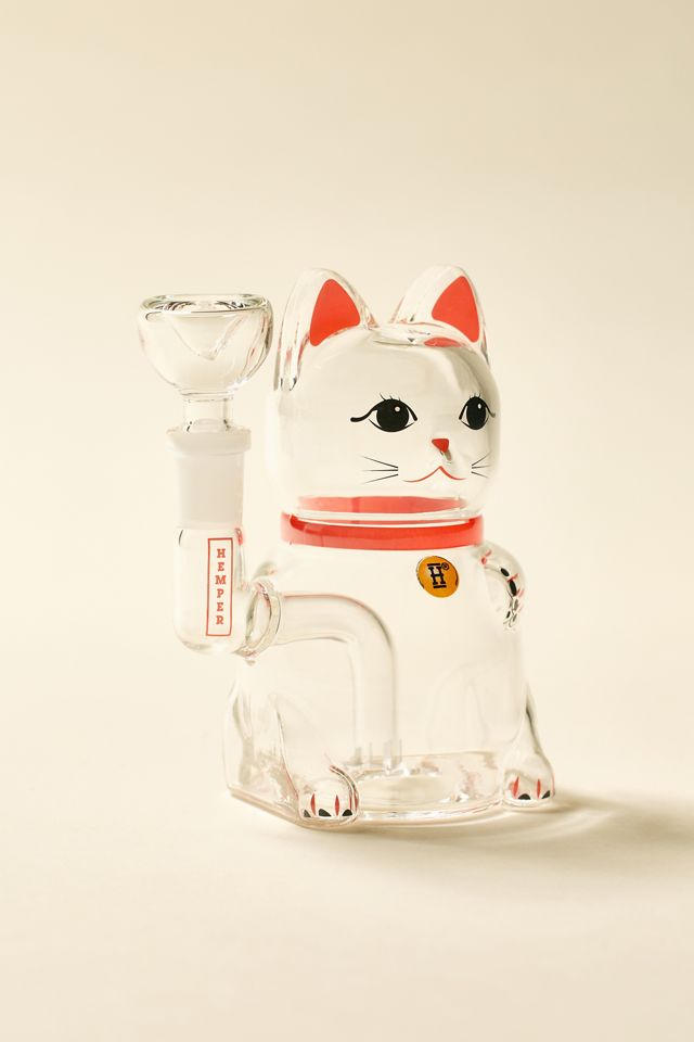 Hemper Lucky Money Cat Glass Vase #1