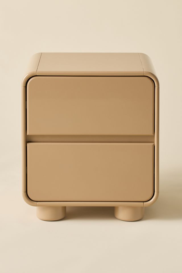 Cam 2-Drawer Lacquered Wood Storage Nightstand #1