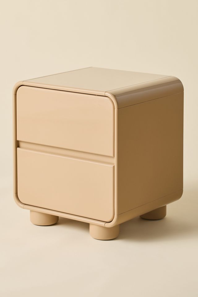 Cam 2-Drawer Lacquered Wood Storage Nightstand #2