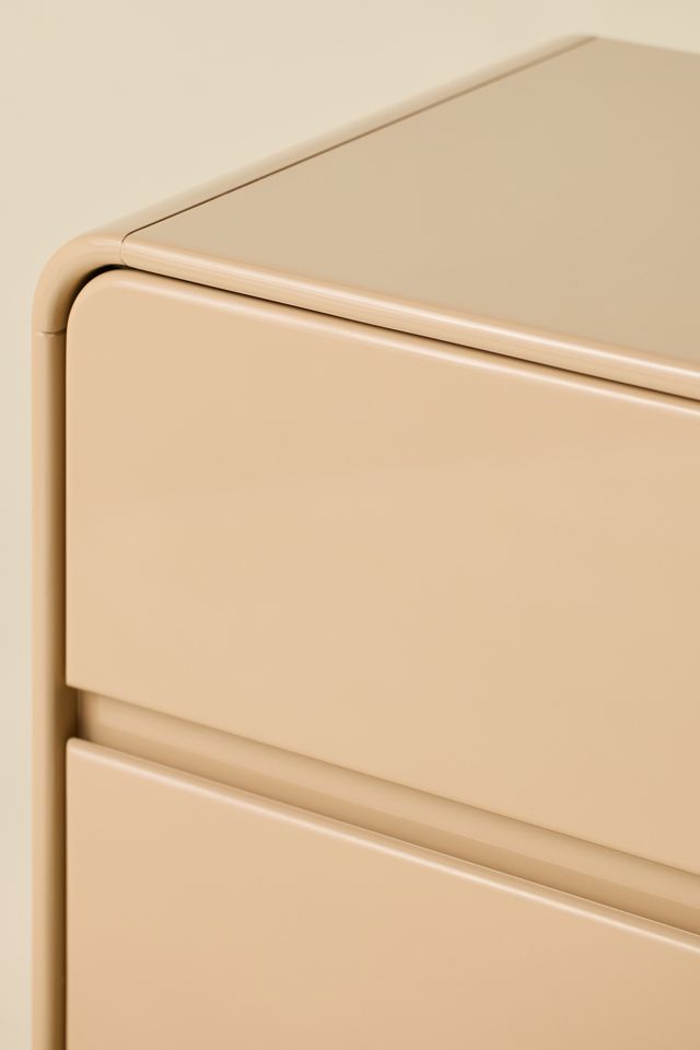 Cam 2-Drawer Lacquered Wood Storage Nightstand #3