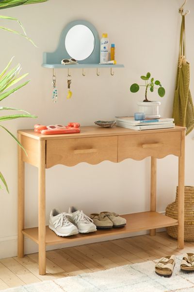 Daya Scallop Entryway Storage Console Table