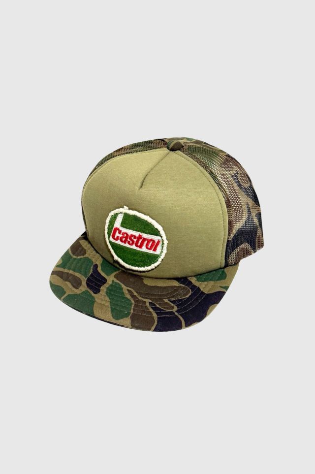 Vintage 1990's Castrol Racing Hunting Camo Trucker Hat #1