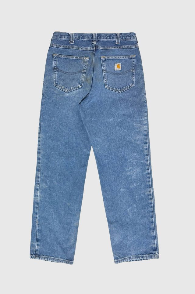 Vintage 1990's Carhartt Cloud Fade Light Workwear Denim Jeans #1