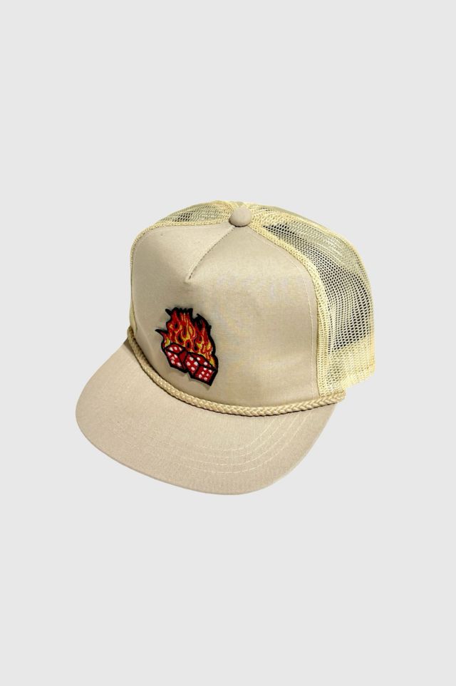 Vintage 1980's Flaming Dice Mesh Trucker Hat #1