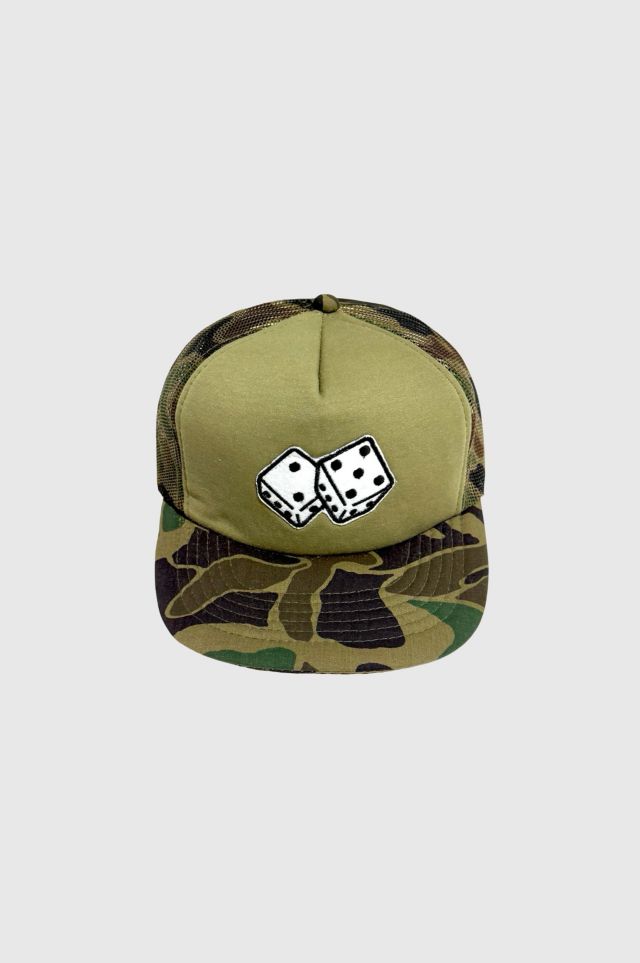 Vintage 1970's Dice Hunting Camo Foam & Mesh Trucker Hat