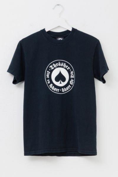 Vintage Y2K Distressed Thrasher Magazine Spade Graphic T-Shirt