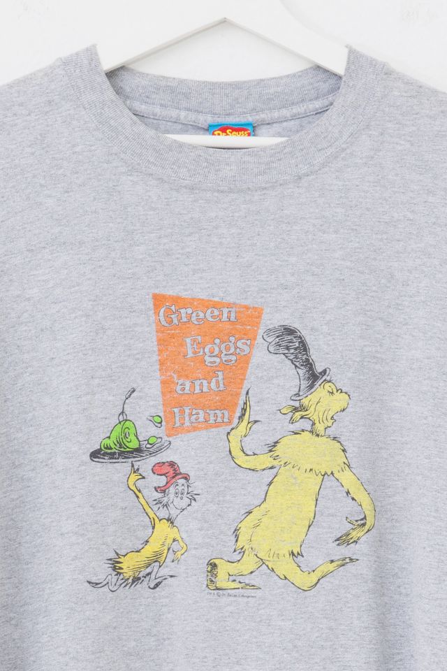 Vintage Y2K Distressed Dr. Seuss Green Eggs and Ham Graphic T-Shirt #1