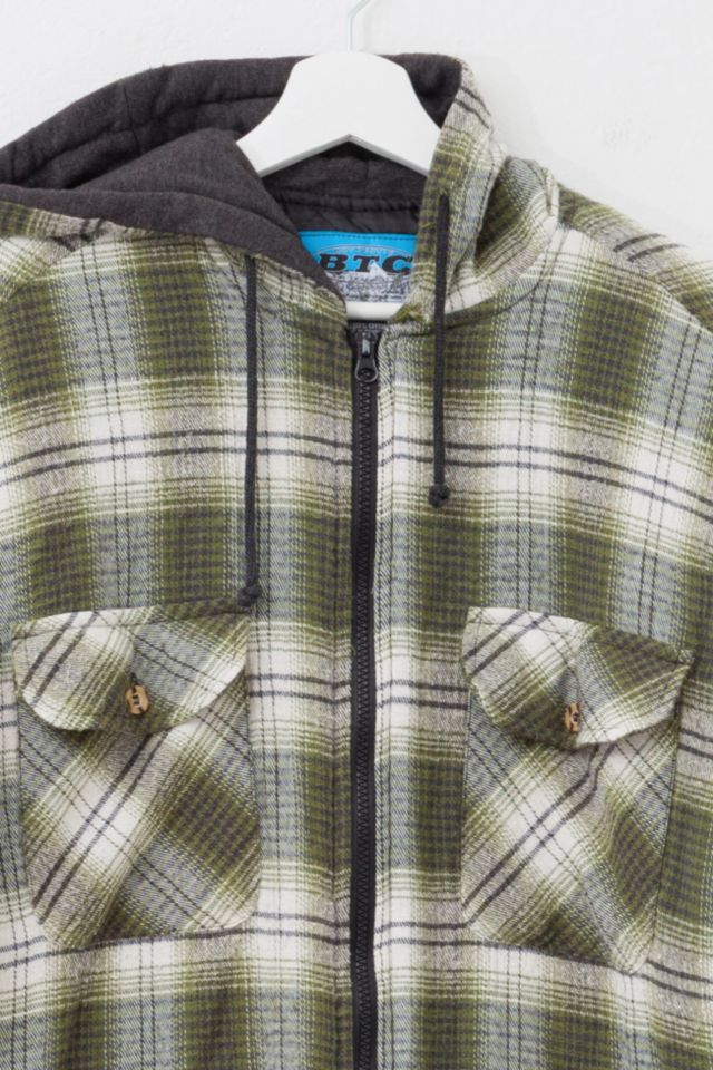 Vintage Y2K Distressed Hooded Plaid Thermal Lined Zipper Jacket #1