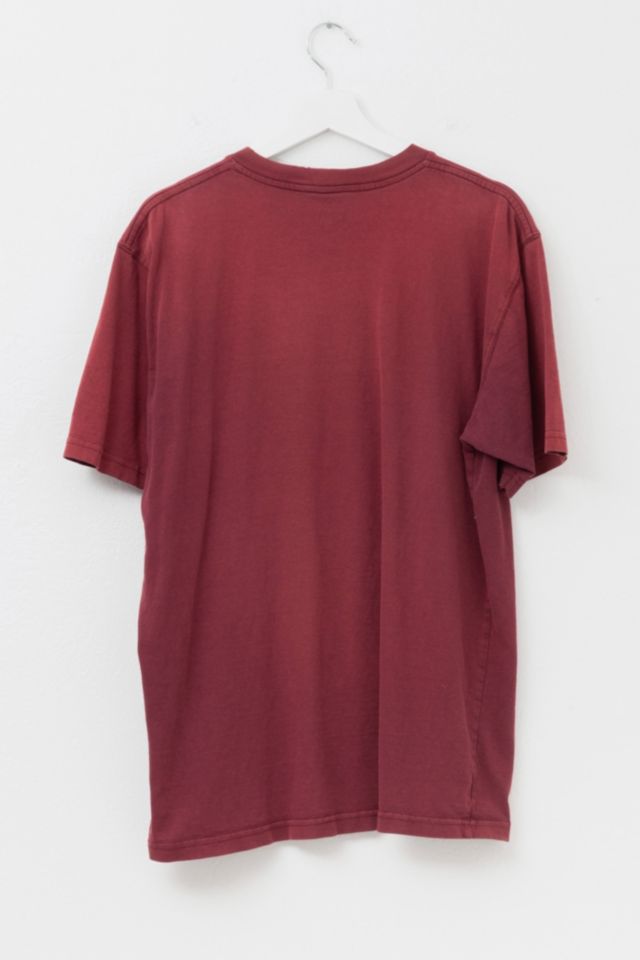 Vintage Y2K Distressed Carhartt Maroon Red Logo Pocket T-Shirt #2