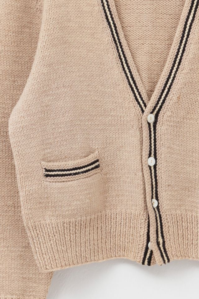 Vintage 1960s Natural Wool Button Up Cardigan Sweater #1
