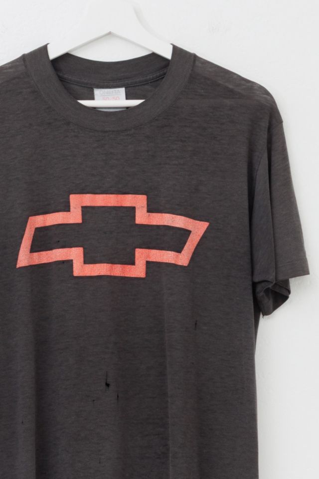 Vintage 1980s Distressed Chevy Heart Beat of America Paper Thin Graphic T-Shirt #1