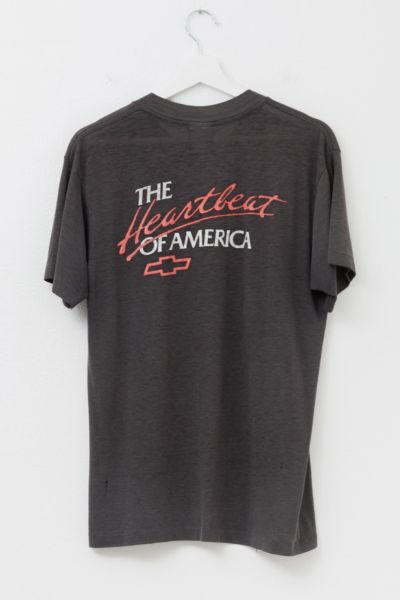 Vintage 1980s Distressed Chevy Heart Beat of America Paper Thin Graphic T-Shirt