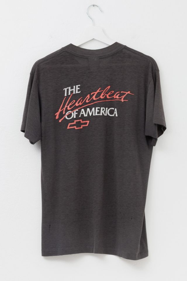 Vintage 1980s Distressed Chevy Heart Beat of America Paper Thin Graphic T-Shirt #2