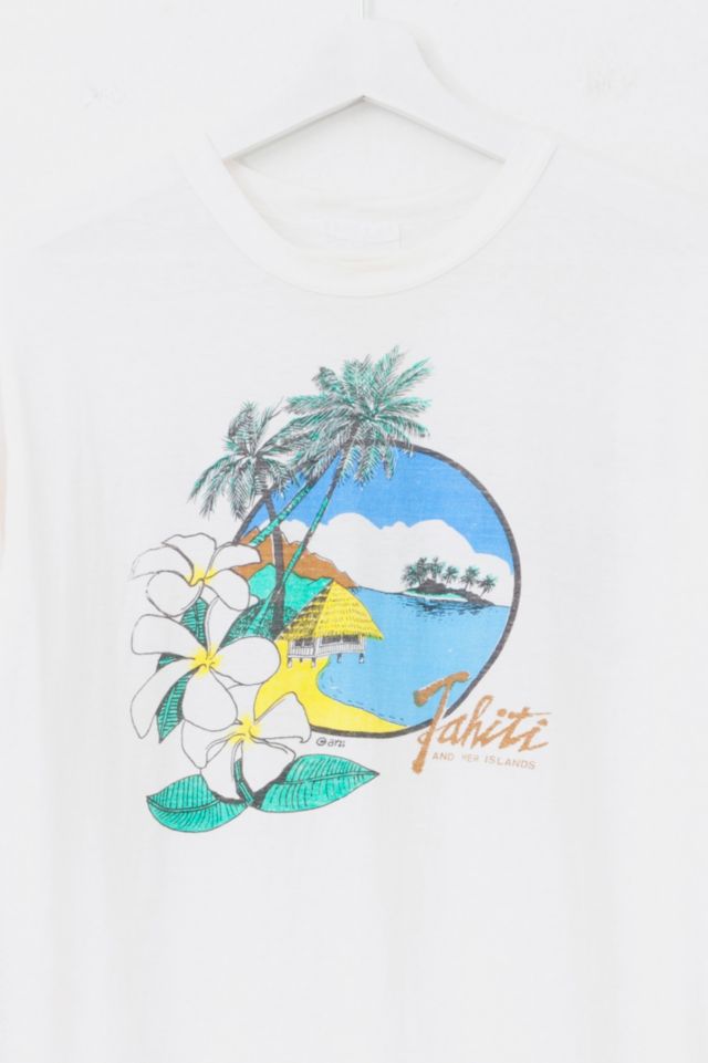 Vintage 1980s Distressed Tahiti Islands Graphic T-Shirt #1