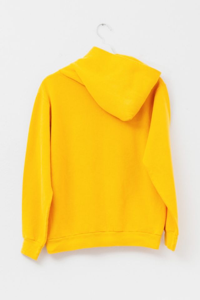 Vintage 1980s Russell Athletic Spell Out Yellow Hoodie Sweatshirt Made in USA #2
