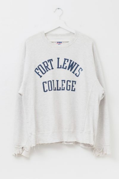 Vintage 1990s Distressed Fort Lewis College Spell Out Reverse Weave Sweatshirt