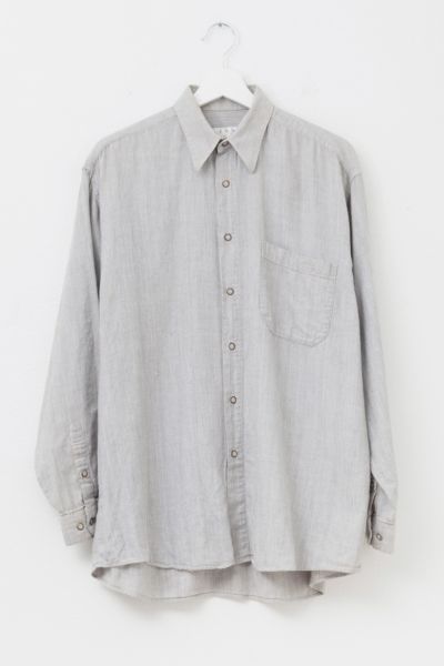 Vintage 1990s Distressed Sal and Pepper Linen Button Up Shirt