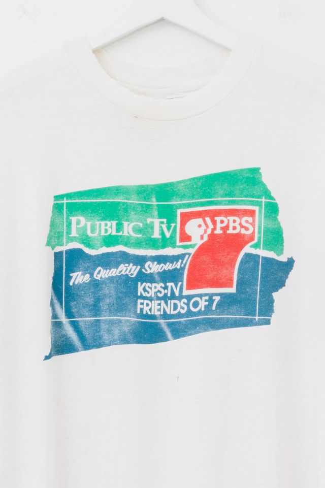 Vintage 1990s Distressed PBS Graphic T-Shirt Made in USA Single Stitch #1