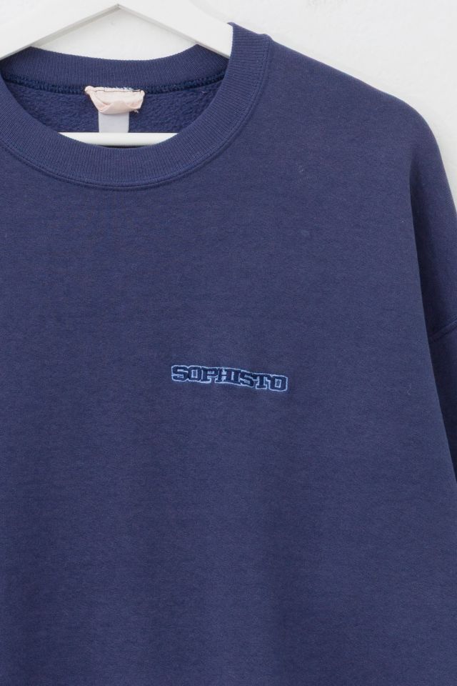 Vintage 1990s Distressed Sophisto Embroidered Logo Crewneck Sweatshirt Made in USA #1