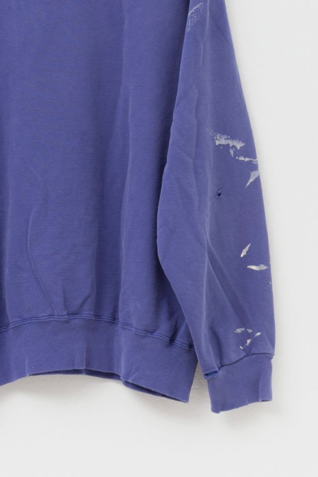 Vintage 1990s Distressed Champion Embroidered Logo V-Stitch Purple Crewneck Sweatshirt Made in USA #3