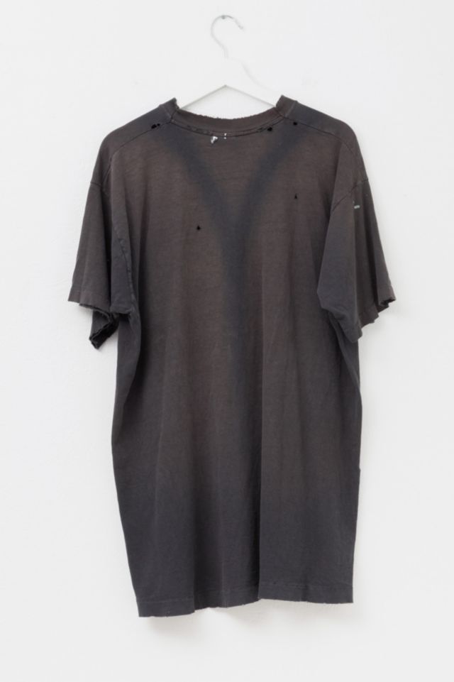 Vintage 1990s Heavily Distressed Blank Black Cotton Pocket T-Shirt #2