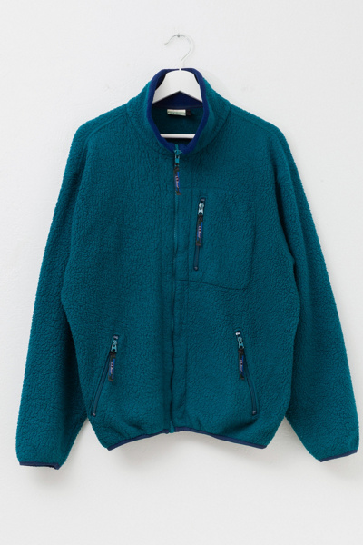 Vintage 1990s L.L. Bean Deep Pile Green Zipper Fleece Made in USA