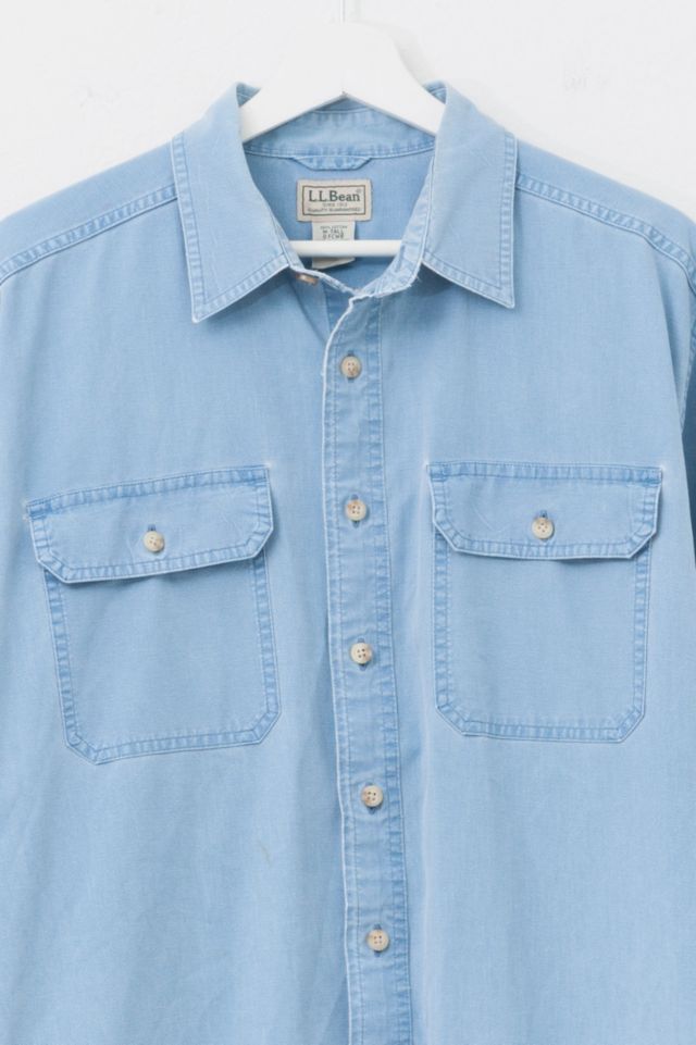 Vintage 1990s L.L. Bean Denim Cotton Button Up Work Shirt #1