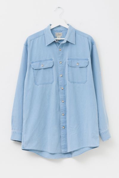 Vintage 1990s L.L. Bean Denim Cotton Button Up Work Shirt