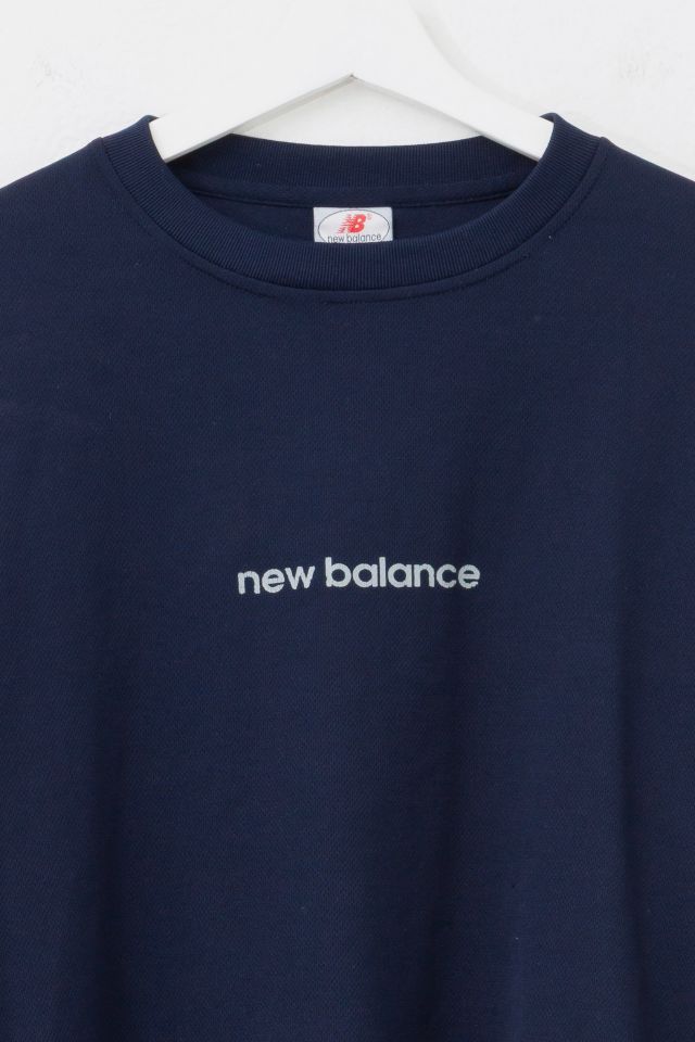 Vintage 1990s New Balance Navy Blue Graphic Long Sleeve Athletic Shirt #1