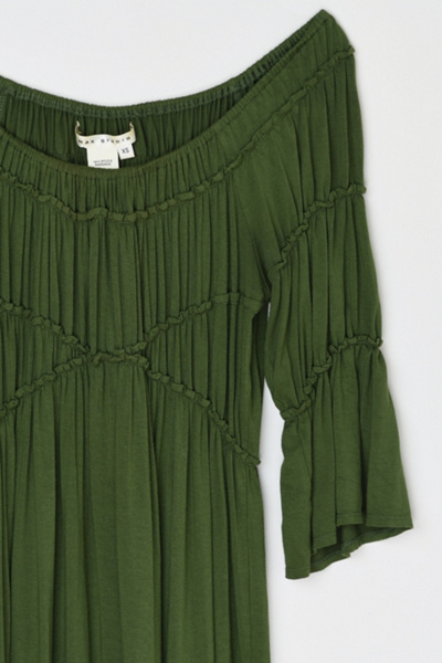 Vintage Y2k Ruched Jersey Midi Dress