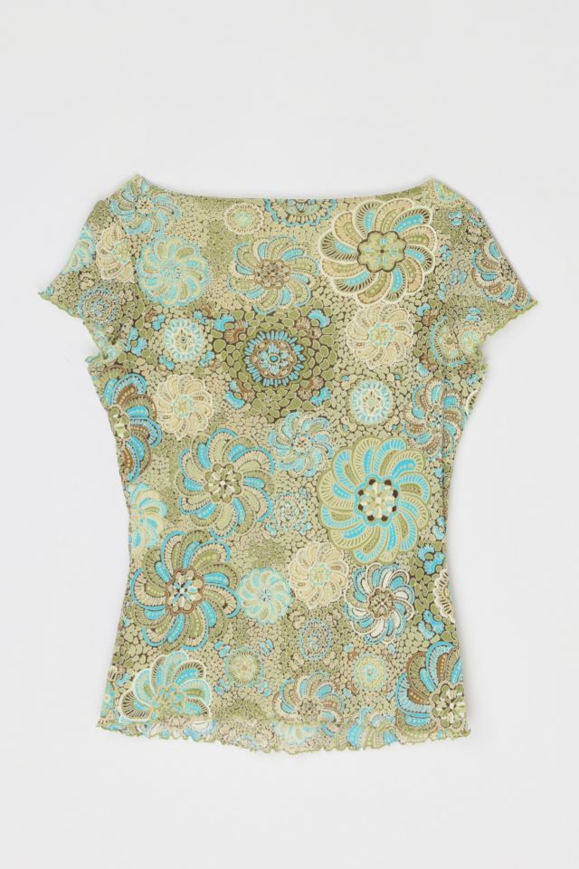 Vintage Y2k Lacy Printed Top #2