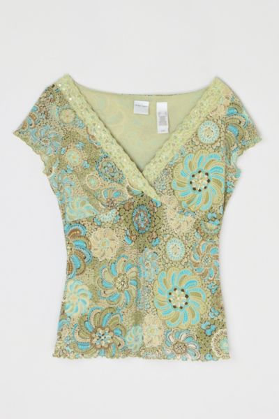 Vintage Y2k Lacy Printed Top
