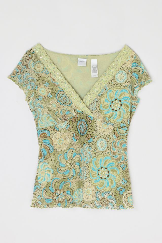 Vintage Y2k Lacy Printed Top