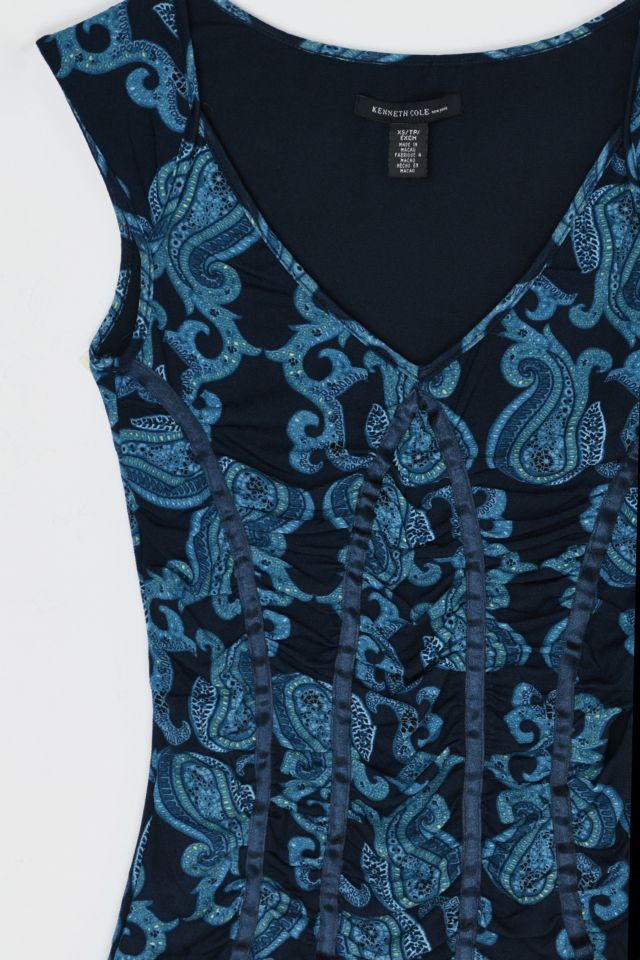 Vintage Y2k Dark Blue Ruched Top #1