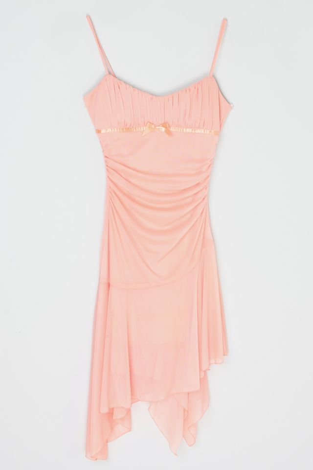Vintage Y2k Light Pink Ruched Mini Dress