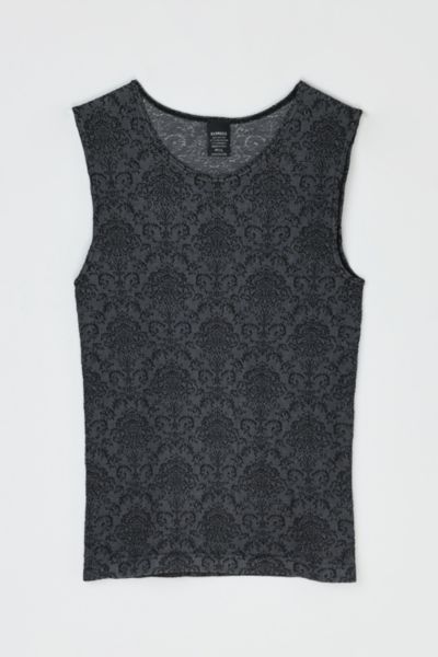 Vintage Y2k Dark Grey & Black Patterned Top