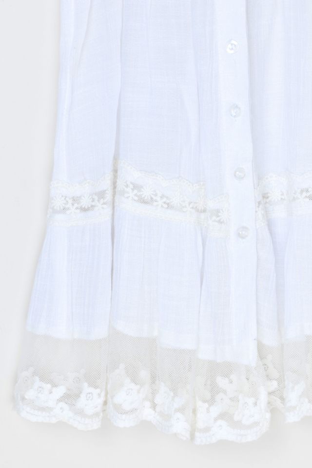 Vintage Y2k Lacy White Buttoned Mini Dress #2