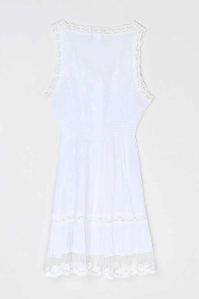 Vintage Y2k Lacy White Buttoned Mini Dress #3