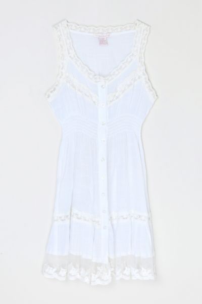 Vintage Y2k Lacy White Buttoned Mini Dress