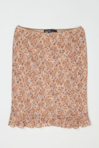 Vintage Y2k Lacy Printed Midi Skirt