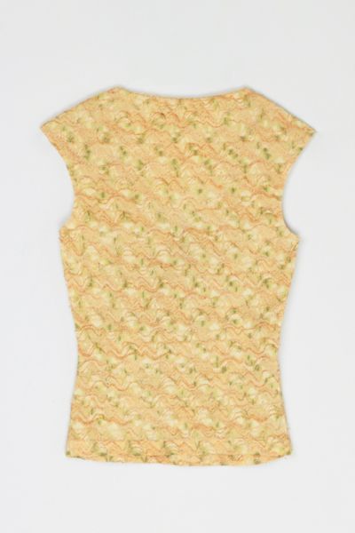 Vintage Y2k Textured Top with Beaded Tie