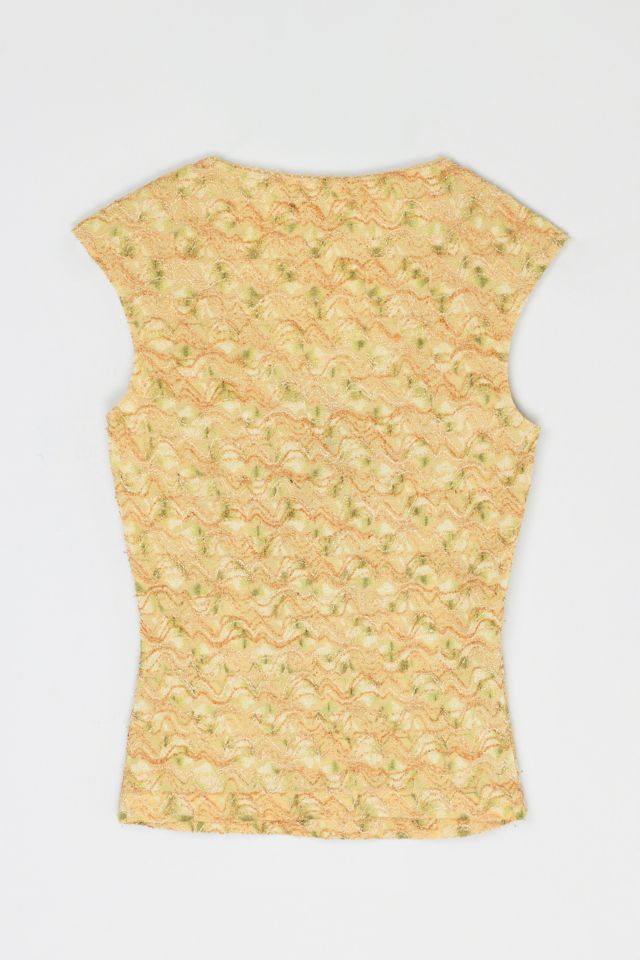 Vintage Y2k Textured Top with Beaded Tie #2
