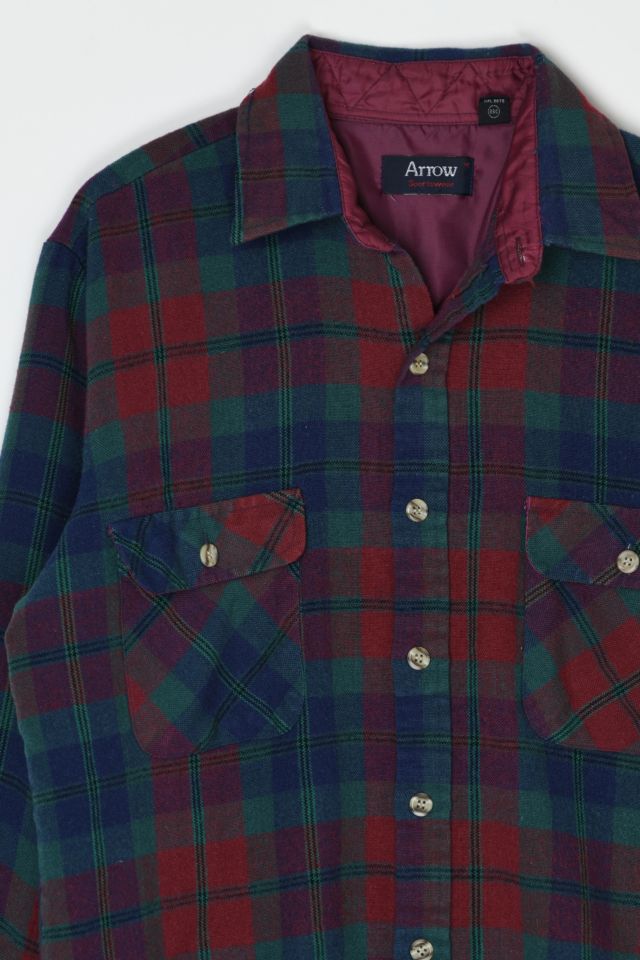 Vintage 90s Dark Plaid Flannel Shirt #1