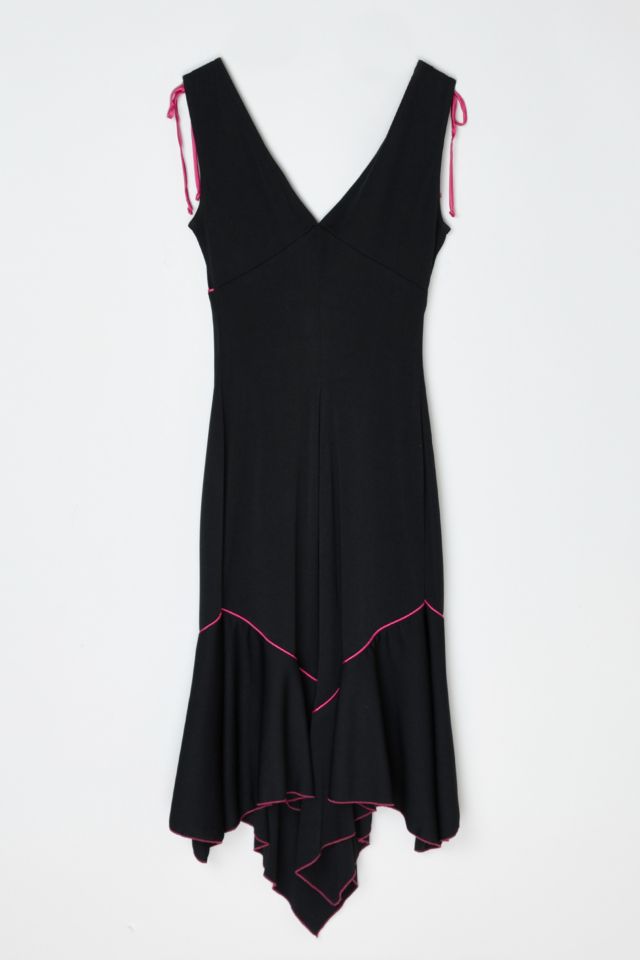 Vintage Y2k Pink & Black Embroidered Midi Dress #3