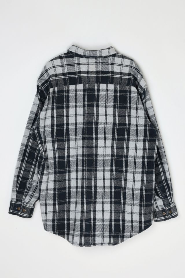 Vintage Y2k Black & Grey Heavy Flannel Shirt #3