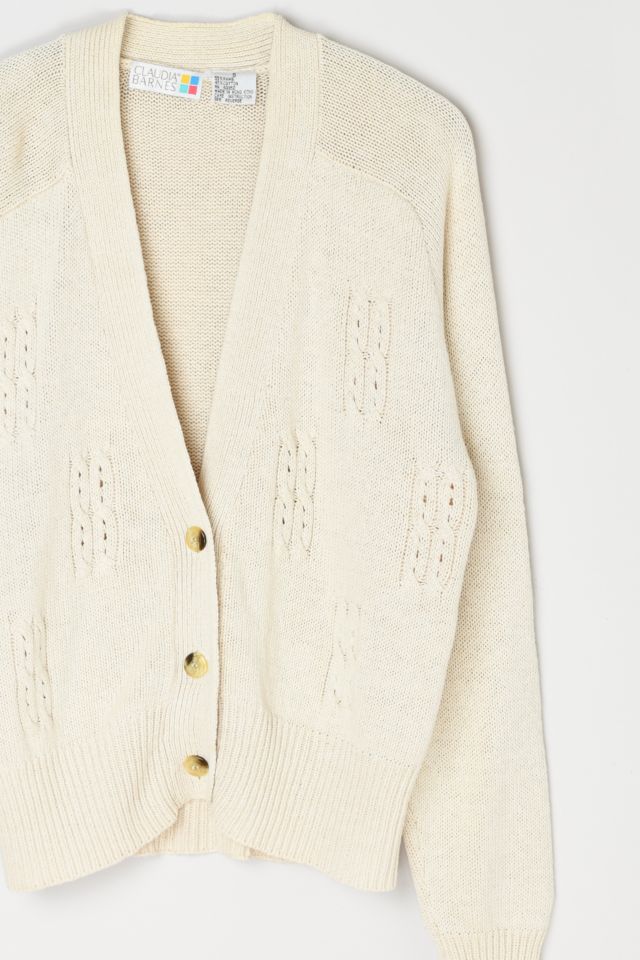 Vintage 90s Light Cream Cardigan #1