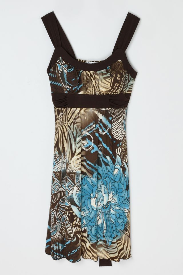 Vintage Y2k Printed Tied Mini Dress