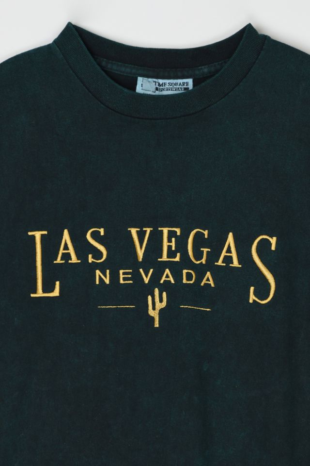 Vintage 90s Las Vegas, Nevada Dark Green Stonewash T-Shirt #1