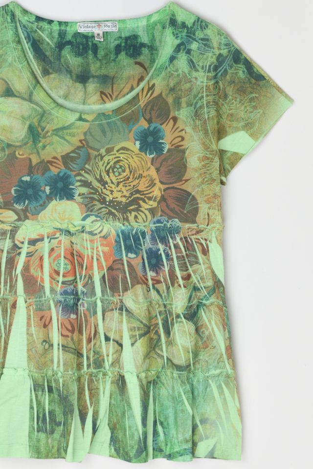 Vintage Y2k Printed Tiered Top #1